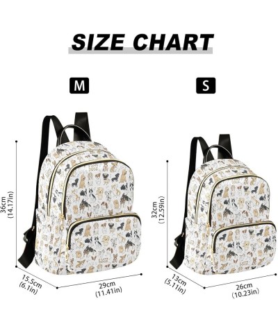 Mini Backpack for Women, Various Dog Pattern Travel Backpack Purse for Ladies, Small Bookbag Daypack Shoulder Bag S Multi704 ...