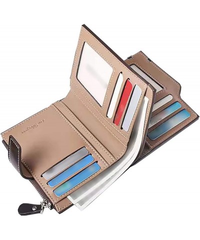 Men's Short Multi Functional Vertical Zipper Buckle Wallet Wallet Organizer for Women (Brown, One Size) Bk2 One Size $10.77 W...