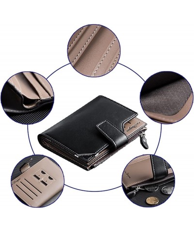 Men's Short Multi Functional Vertical Zipper Buckle Wallet Wallet Organizer for Women (Brown, One Size) Bk2 One Size $10.77 W...