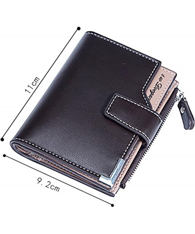 Men's Short Multi Functional Vertical Zipper Buckle Wallet Wallet Organizer for Women (Brown, One Size) Bk2 One Size $10.77 W...