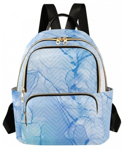 Travel Backpack Purse for Women Fashion Anti-theft Work Casual Cute Light Blue Marble Daypack Shoulder Bag Medium Size Small ...