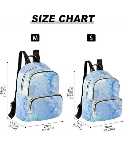 Travel Backpack Purse for Women Fashion Anti-theft Work Casual Cute Light Blue Marble Daypack Shoulder Bag Medium Size Small ...