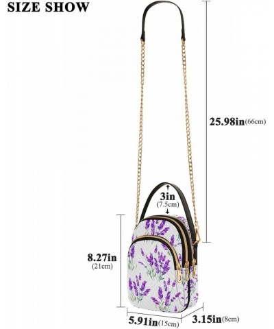 Crossbody Bag for Women, Lavender Flowers Purple Floral Phone Purse Detachable Chain Bag Shoulder Handbag Wallet $11.04 Cross...