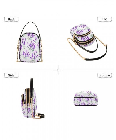 Crossbody Bag for Women, Lavender Flowers Purple Floral Phone Purse Detachable Chain Bag Shoulder Handbag Wallet $11.04 Cross...