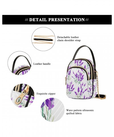 Crossbody Bag for Women, Lavender Flowers Purple Floral Phone Purse Detachable Chain Bag Shoulder Handbag Wallet $11.04 Cross...