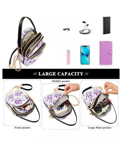 Crossbody Bag for Women, Lavender Flowers Purple Floral Phone Purse Detachable Chain Bag Shoulder Handbag Wallet $11.04 Cross...