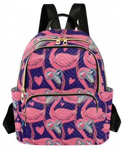 Women Backpack Pink Heart Flamingo Funny Anti-Theft Travel Backpack with Luggage Belt Lightweight Handbag Lady Purse Roomy Do...