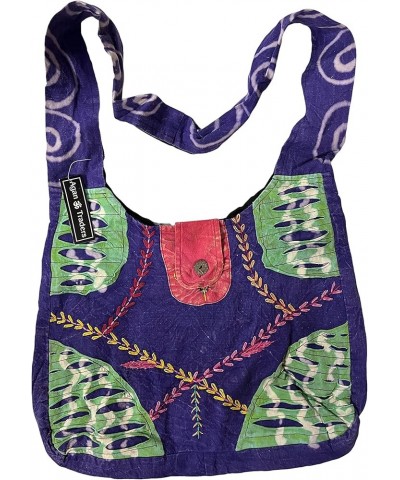 Handmade Nepal Patch Boho Bohemian Sling Hobo Cross Shoulder Messanger Satchel Bag Purse Purple - 16x14 $23.97 Totes