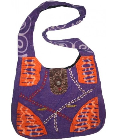 Handmade Nepal Patch Boho Bohemian Sling Hobo Cross Shoulder Messanger Satchel Bag Purse Purple - 16x14 $23.97 Totes