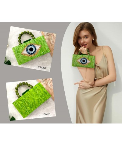 Women Acrylic Clutch Purse Marbled Evening Shoulder Bag for Wedding Cocktail Party Prom 10-light Green $10.80 Evening Bags