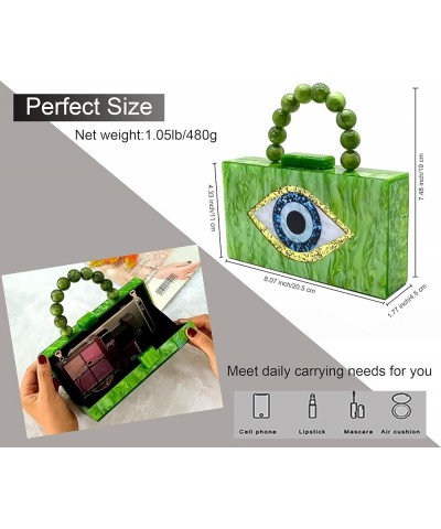 Women Acrylic Clutch Purse Marbled Evening Shoulder Bag for Wedding Cocktail Party Prom 10-light Green $10.80 Evening Bags