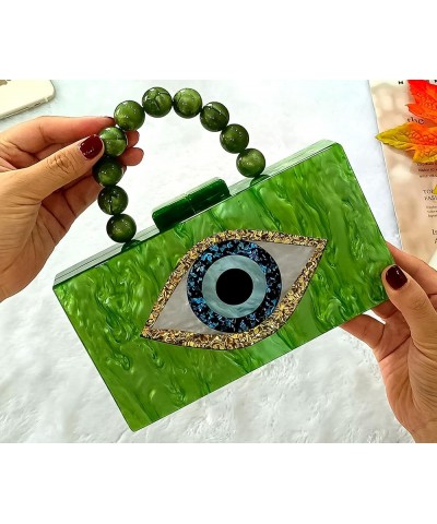 Women Acrylic Clutch Purse Marbled Evening Shoulder Bag for Wedding Cocktail Party Prom 10-light Green $10.80 Evening Bags