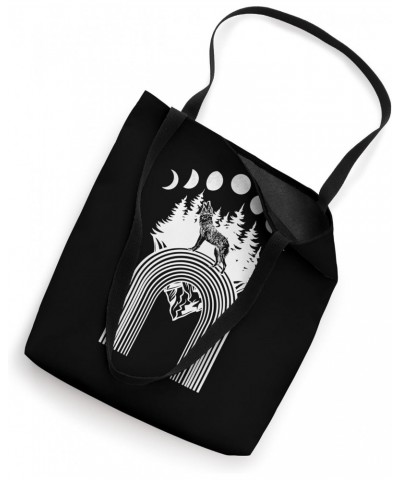 Wolves Howling Wolf Moon Phases Vintage Tee, Nature Animal W Tote Bag $16.42 Totes