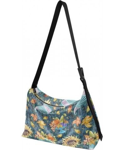 Colorful Donuts Girls Crossbody Sling Bags Womens Crossbody Tote Bag Waterproof Bag Sunflower Cornucopia $11.76 Hobo Bags