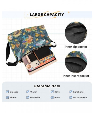 Colorful Donuts Girls Crossbody Sling Bags Womens Crossbody Tote Bag Waterproof Bag Sunflower Cornucopia $11.76 Hobo Bags