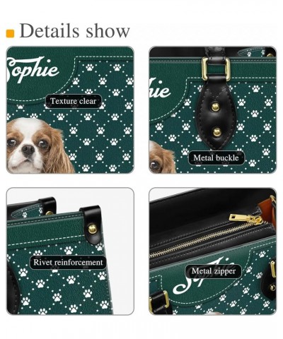 Personalized Cavalier King Charles Spaniel Dog Handbags, Custom Name Dog Leather Bags, Purses, Shoulder Bag, Gift For Dog Mom...