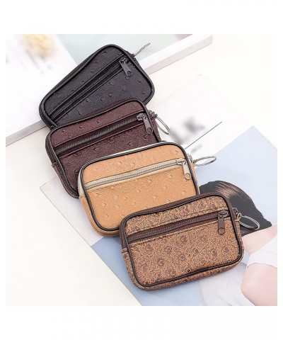 Wristlet Wallets for Women Women Ladies Leather Small Card Key Ring Wallet Pouch Mini Purse Black Zipper Pocket, Coffee, One ...