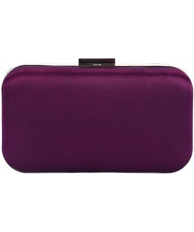 Pleated Satin Clutch Purse For Women Wedding Bridal Clutch Bag Prom Party Clutch Purple $16.23 Clutches