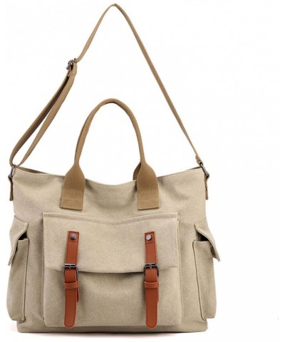 Canvas Messenger Bag Vintage Crossbody Shoulder Hobo Bag with Pockets Unisex Medium Size Tote Purse $14.62 Totes