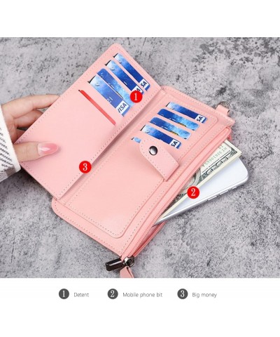 Fashion Multi Card Purse For Women - Foldable Wallet With Zipper - Credit Card Coin Purse - Women's Fashion Purse Pink 7.87x4...