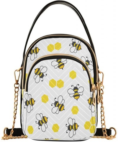 Flying Bee Animal Crossbody Bag Small Shoulder Handbags Leather Purse for Women $10.92 Crossbody Bags