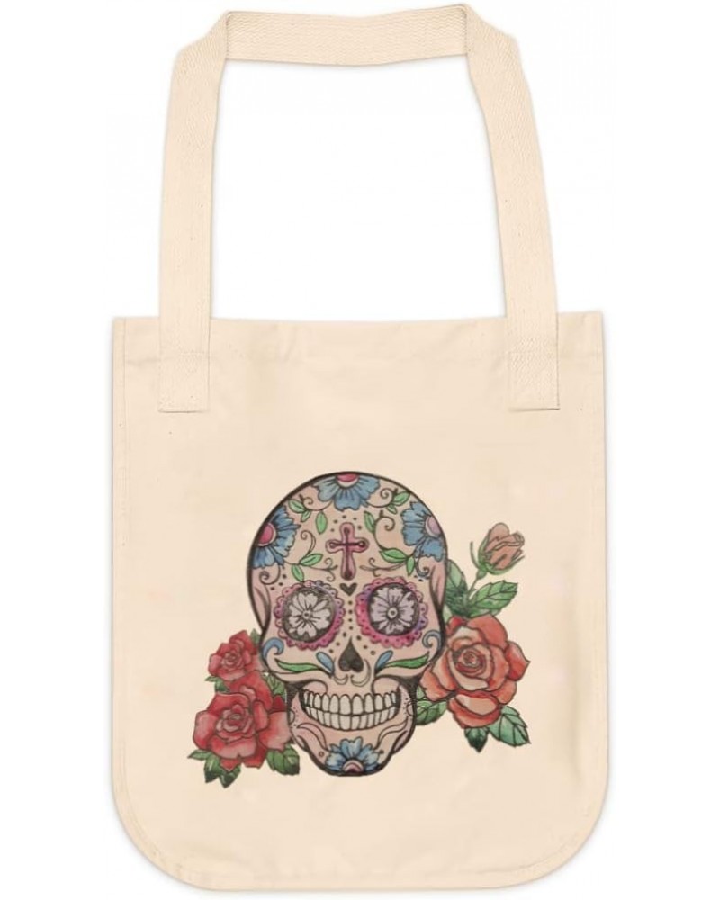 Sugar Skull Roses Love Creepy Tote bag for Women And Men Graphic Shoulder Bags Casual Cloth Purses and Aesthetic Handbags $19...