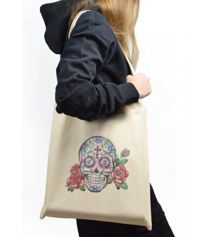 Sugar Skull Roses Love Creepy Tote bag for Women And Men Graphic Shoulder Bags Casual Cloth Purses and Aesthetic Handbags $19...