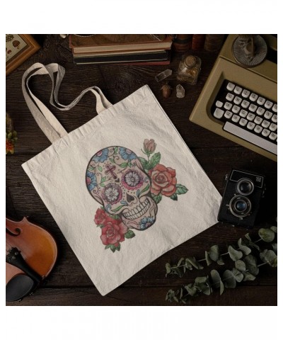 Sugar Skull Roses Love Creepy Tote bag for Women And Men Graphic Shoulder Bags Casual Cloth Purses and Aesthetic Handbags $19...