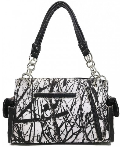 Camouflage Shine Glow Cross Wings Women Conceal Carry Handbag Black $32.66 Shoulder Bags