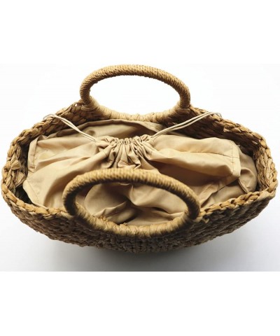 Women Straw Handbag Handmade Rattan Beach Tote Top Handle Satchel Bags Camel $20.39 Satchels