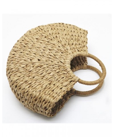 Women Straw Handbag Handmade Rattan Beach Tote Top Handle Satchel Bags Camel $20.39 Satchels