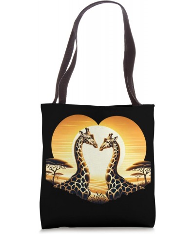 Giraffe Heart Valentines Day Funny giraffe Couple Tote Bag $13.99 Totes