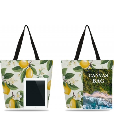 Casual Canvas Handbag with Exquisite Fruit Prints - A Unique Accessory $12.18 Totes