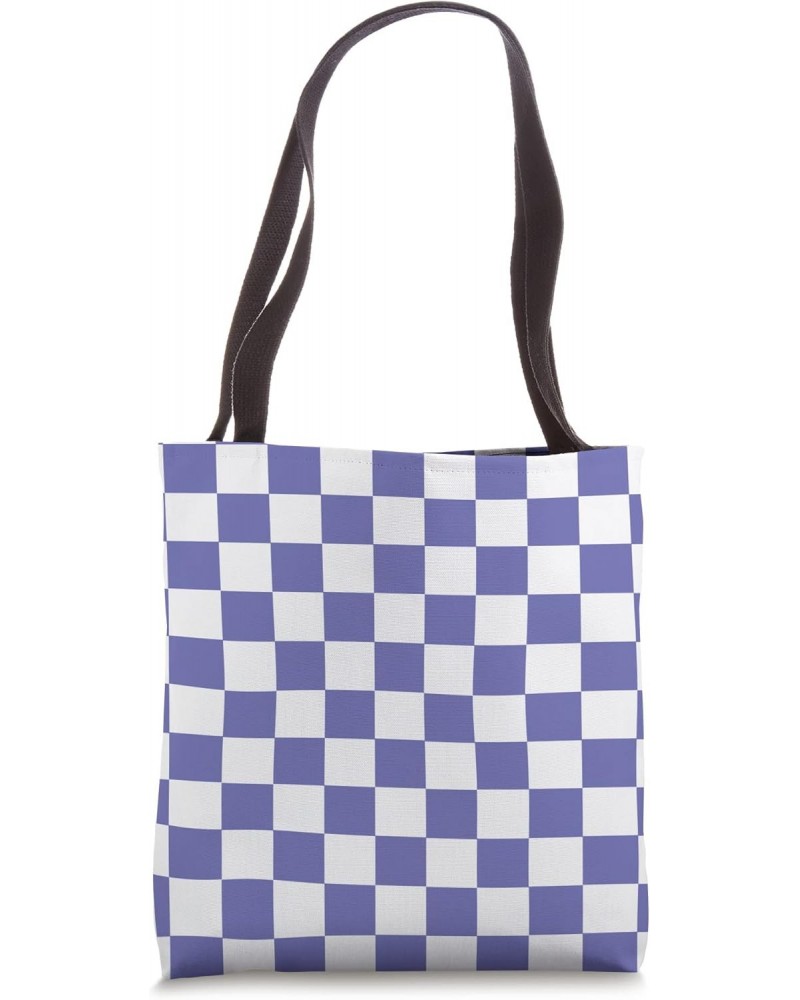 Very Peri Checker Pattern Purple Checkerboard Trendy Check Tote Bag $14.99 Totes