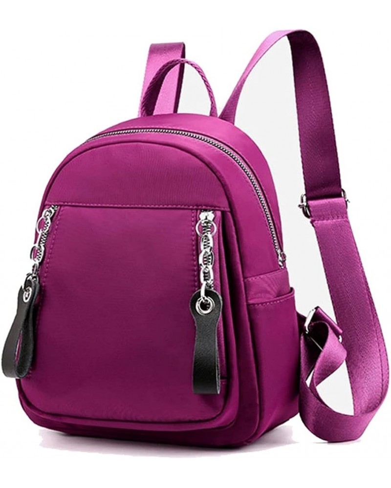 Backpack For Women Casual Lady Small Backpack Light Bag Female Shopping Bagpack With Chain Headphone Hole Bag (Color : Rojo) ...