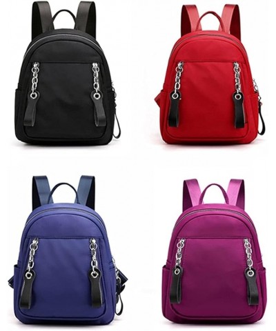 Backpack For Women Casual Lady Small Backpack Light Bag Female Shopping Bagpack With Chain Headphone Hole Bag (Color : Rojo) ...