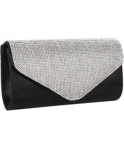 Ladies Rhinestones Evening Handbag Purse Glitter Wedding Clutch Bag with Detachable Metal Chain, Champagne Black $18.73 Eveni...