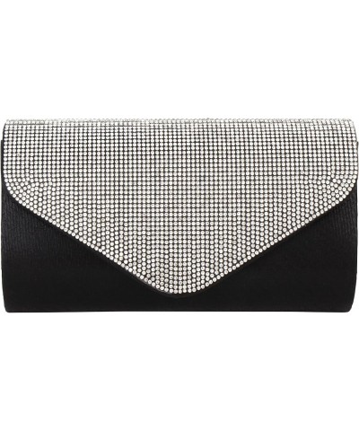 Ladies Rhinestones Evening Handbag Purse Glitter Wedding Clutch Bag with Detachable Metal Chain, Champagne Black $18.73 Eveni...