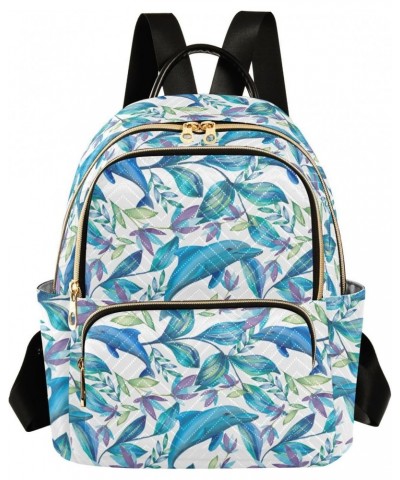 Tropical Flowers Dolphins Fashion Backpack Purse for Women Multipurpose Casual Daypack with Multi Pockets & Secured Zipper La...