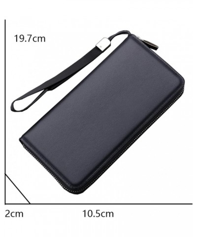 Fashion Men ID Long Wallet Solid Color Bag Zipper Purse Multiple Card Slots Clutch Bag Big Wallets for Men (Coffee, One Size)...