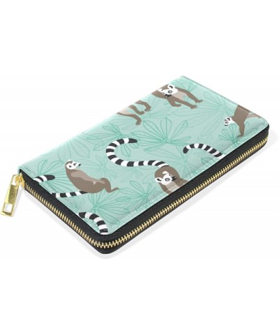 Funny Shark Area with Diving Goggles Leather Long Wallet Organizer with Zipper Purse Clutch Bag for Women Men 4.13"(L) x 7.48...