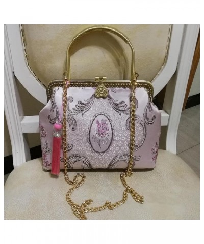 Pink Flowers Palace Wedding Chain Women Shoulder Crossbody Bag Vintage Lock Shell Hand Bags Women's Handbags Women Bag 4 $25....