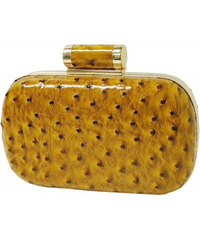 Women's Animal Print Box Clutch Mustard $24.72 Evening Bags