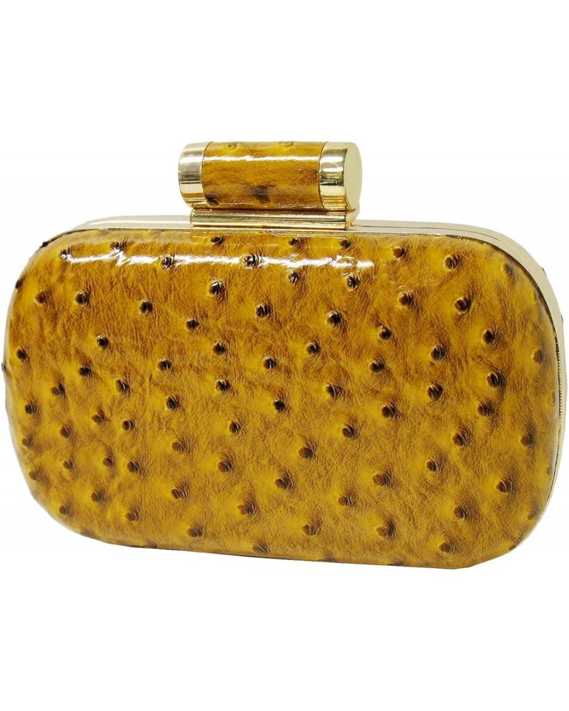 Women's Animal Print Box Clutch Mustard $24.72 Evening Bags