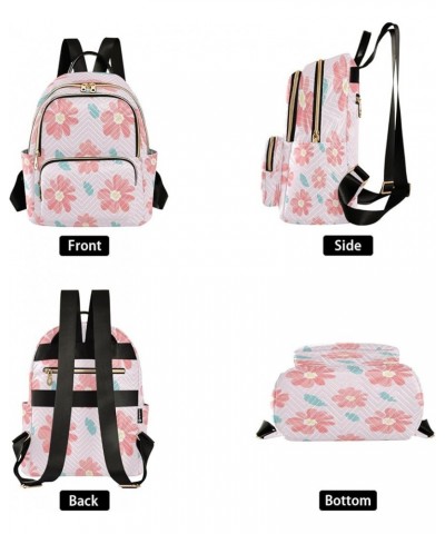 Pink Cute Flowers Fashion Backpack Purse Ladies Fashion Rucksack Travel Shoulder Bag Casual Daily Backpack Small $19.13 Backp...