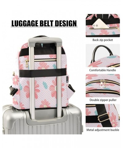 Pink Cute Flowers Fashion Backpack Purse Ladies Fashion Rucksack Travel Shoulder Bag Casual Daily Backpack Small $19.13 Backp...