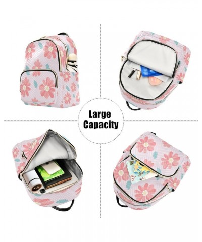 Pink Cute Flowers Fashion Backpack Purse Ladies Fashion Rucksack Travel Shoulder Bag Casual Daily Backpack Small $19.13 Backp...