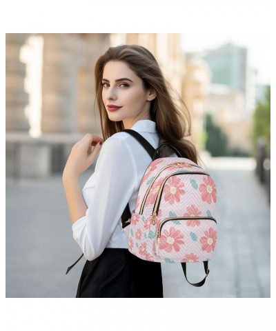 Pink Cute Flowers Fashion Backpack Purse Ladies Fashion Rucksack Travel Shoulder Bag Casual Daily Backpack Small $19.13 Backp...