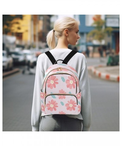 Pink Cute Flowers Fashion Backpack Purse Ladies Fashion Rucksack Travel Shoulder Bag Casual Daily Backpack Small $19.13 Backp...