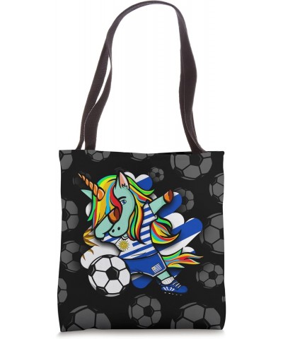 Dabbing Unicorn Uruguay Soccer Lovers Jersey Uruguayan Sport Tote Bag $10.76 Totes